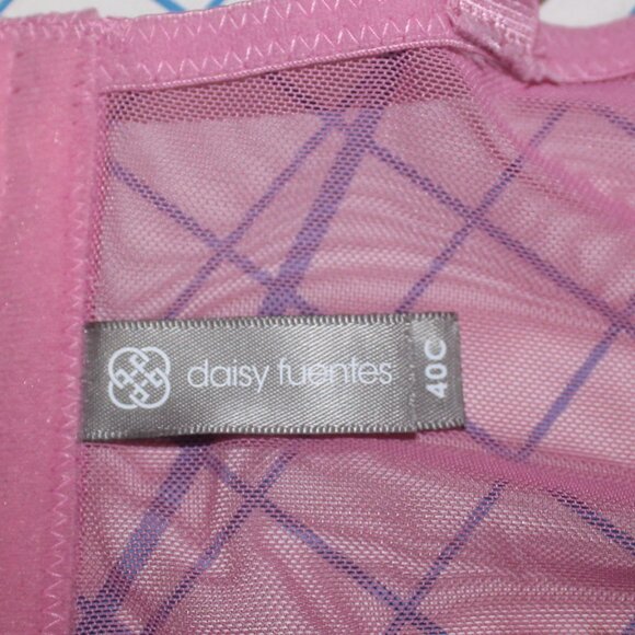Daisy Fuentes Rose Pink Lace Push-Up Bra 40C - Picture 9 of 10